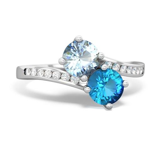 aquamarine-london topaz two stone channel ring