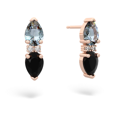 aquamarine-onyx bowtie earrings