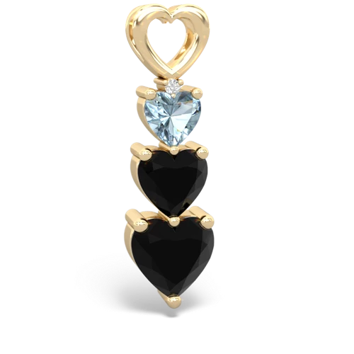 Aquamarine Genuine Aquamarine with Genuine Black Onyx and Genuine Sapphire Past Present Future pendant Pendant