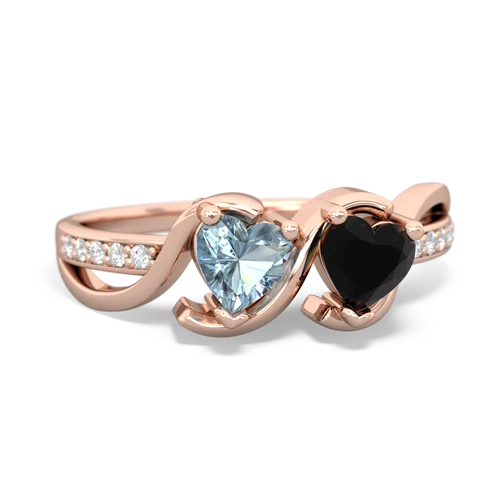 Aquamarine Genuine Aquamarine with Genuine Black Onyx Side by Side ring Ring