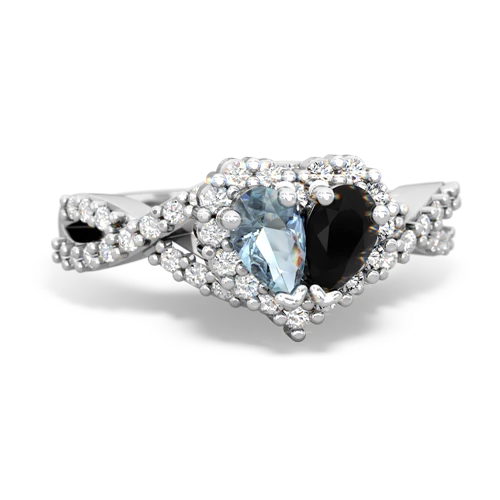 aquamarine-onyx engagement ring