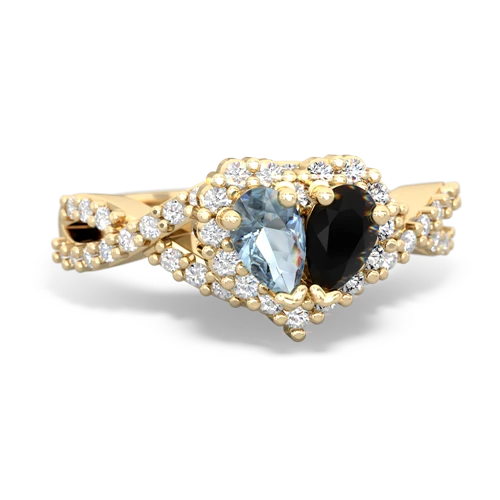 aquamarine-onyx engagement ring