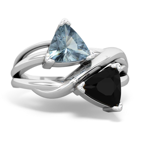 aquamarine-onyx filligree ring