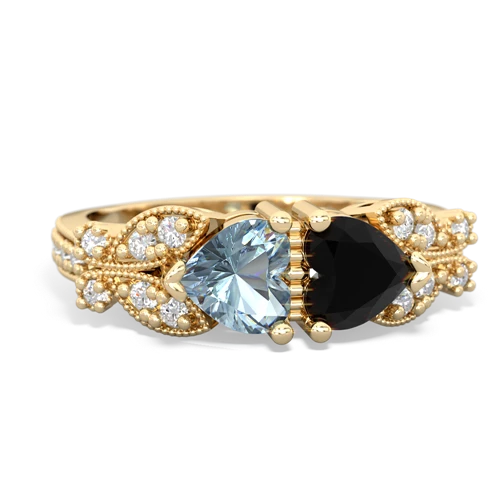 aquamarine-onyx keepsake butterfly ring