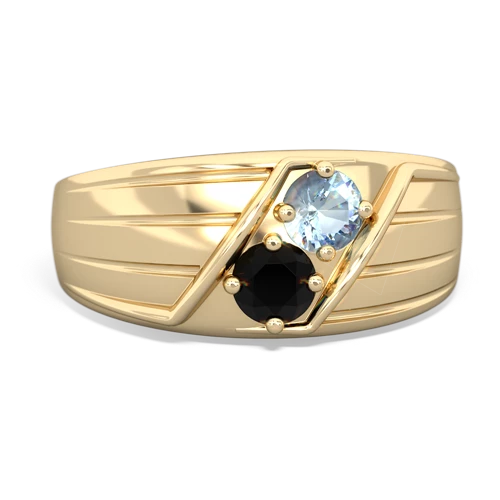 aquamarine-onyx mens ring