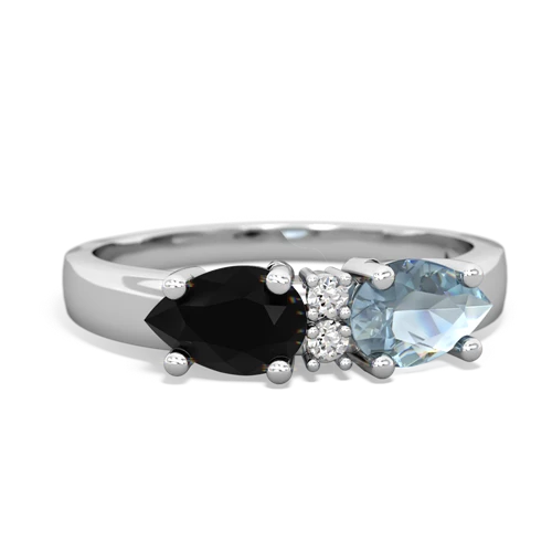 aquamarine-onyx timeless ring