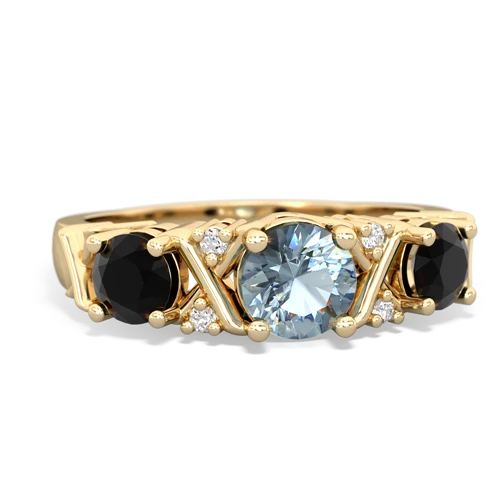 aquamarine-onyx timeless ring