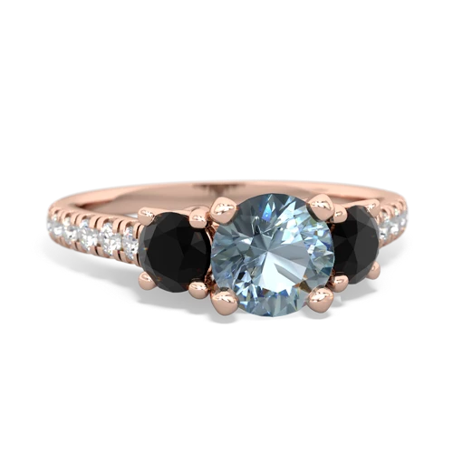 aquamarine-onyx trellis pave ring