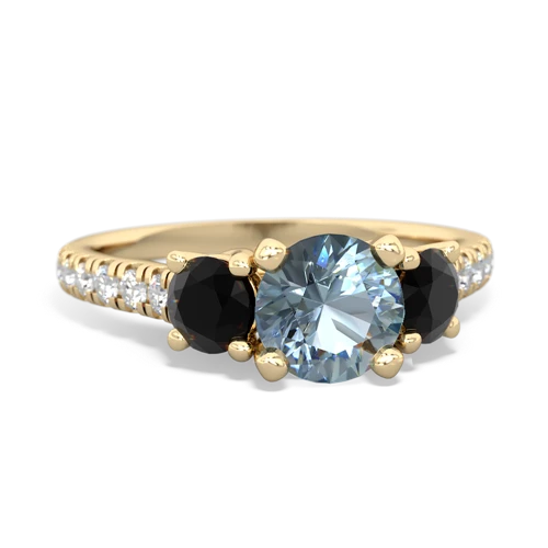 aquamarine-onyx trellis pave ring