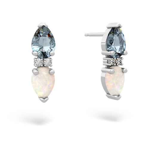 aquamarine-opal bowtie earrings