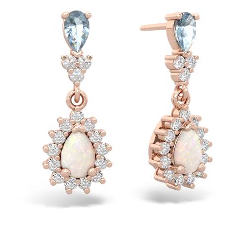 aquamarine-opal dangle earrings