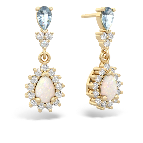 aquamarine-opal dangle earrings