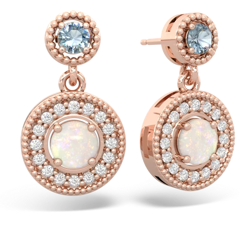 aquamarine-opal halo earrings