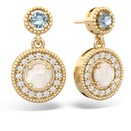 aquamarine-opal halo earrings