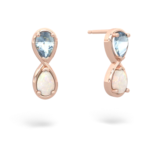 aquamarine-opal infinity earrings