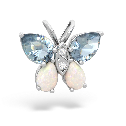 aquamarine-opal butterfly pendant