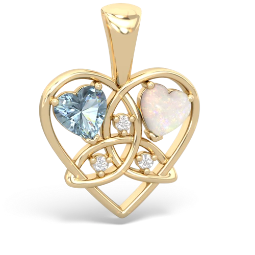 aquamarine-opal celtic heart pendant