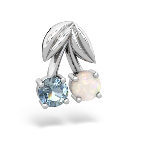 aquamarine-opal cherries pendant