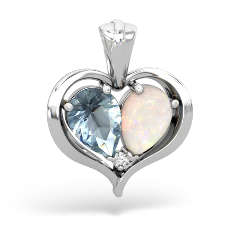 Aquamarine Genuine Aquamarine with Genuine Opal Two Become One pendant Pendant