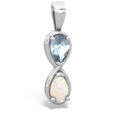 Aquamarine Genuine Aquamarine with Genuine Opal Infinity pendant Pendant