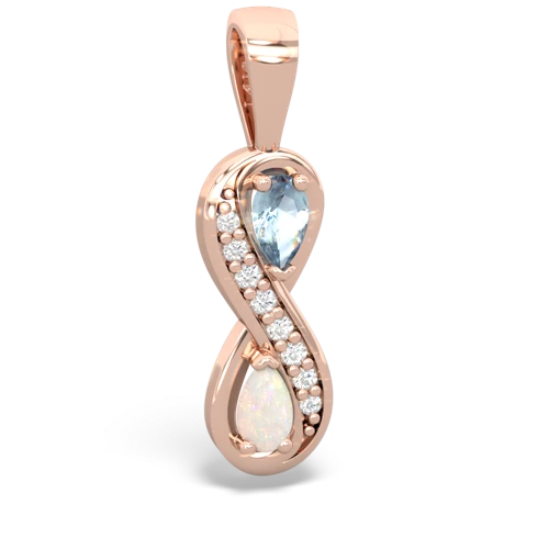 aquamarine-opal keepsake infinity pendant