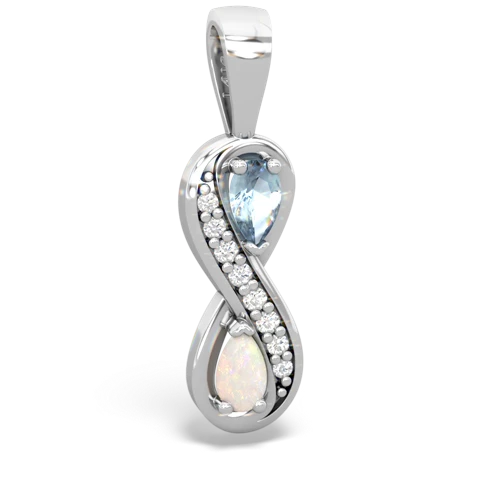 Aquamarine Genuine Aquamarine with Genuine Opal Keepsake Infinity pendant Pendant