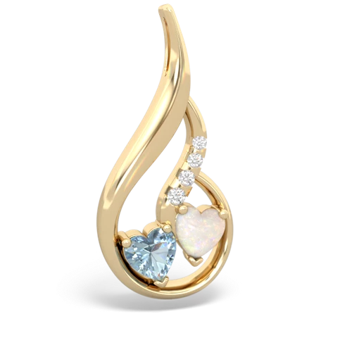 aquamarine-opal keepsake swirl pendant