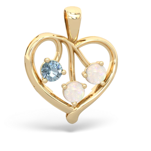 aquamarine-opal love heart pendant