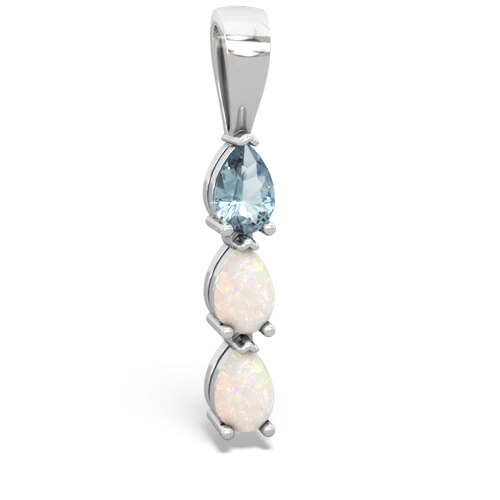 Aquamarine Genuine Aquamarine with Genuine Opal and  Three Stone pendant Pendant