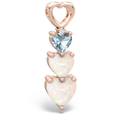 aquamarine-opal three stone pendant