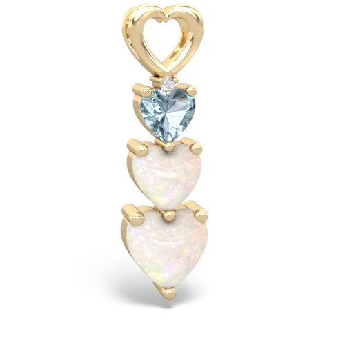 Aquamarine Genuine Aquamarine with Genuine Opal and Lab Created Sapphire Past Present Future pendant Pendant