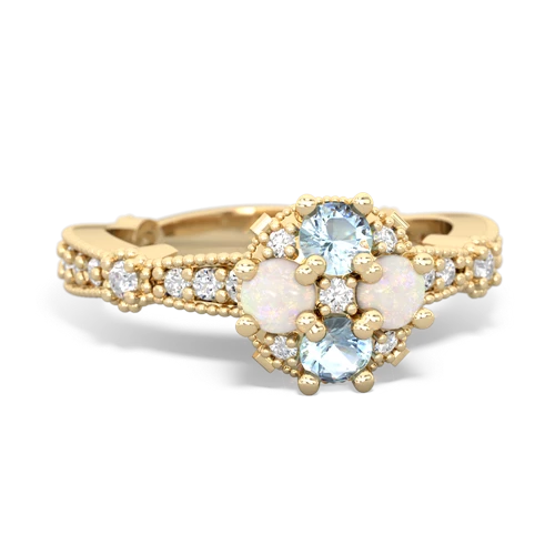 aquamarine-opal art deco engagement ring