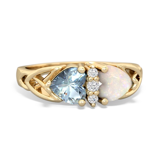 aquamarine-opal celtic ring