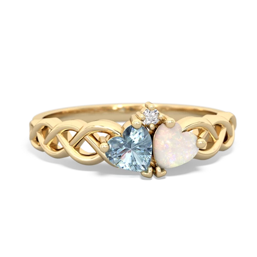 aquamarine-opal celtic braid ring