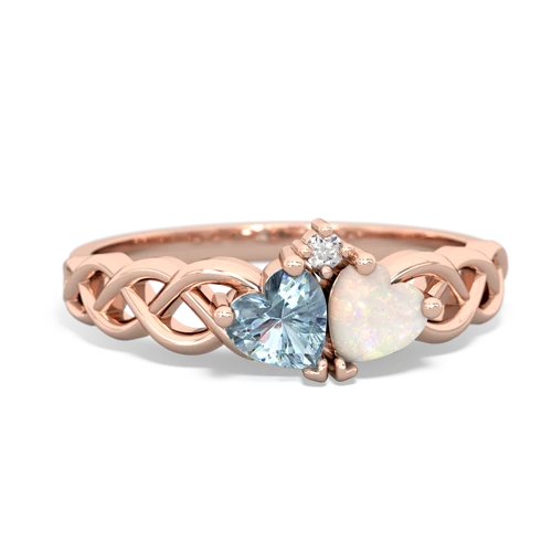 aquamarine-opal celtic braid ring