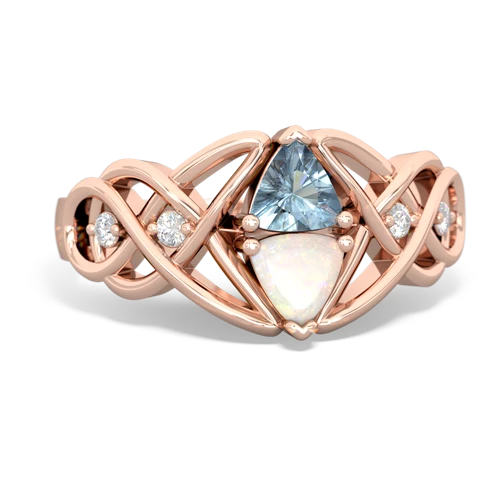 aquamarine-opal celtic knot ring