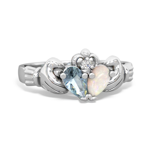 aquamarine-opal claddagh ring