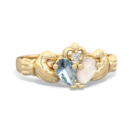 aquamarine-opal claddagh ring