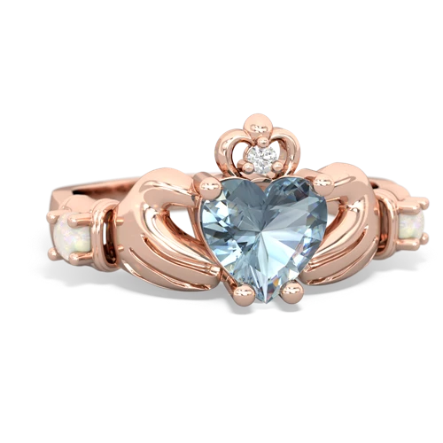 aquamarine-opal claddagh ring