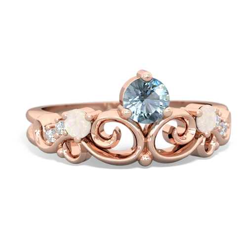 Aquamarine Genuine Aquamarine with Genuine Opal and Genuine Opal Crown Keepsake ring Ring