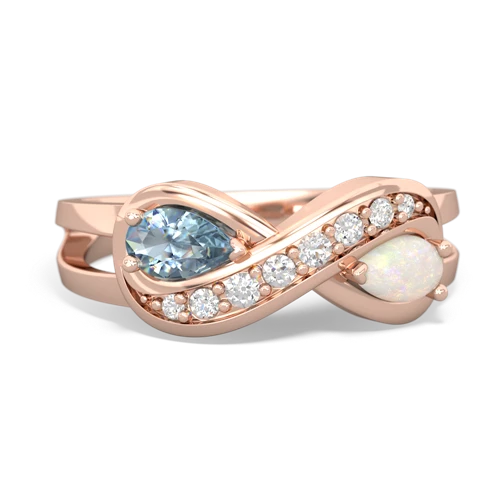 aquamarine-opal diamond infinity ring