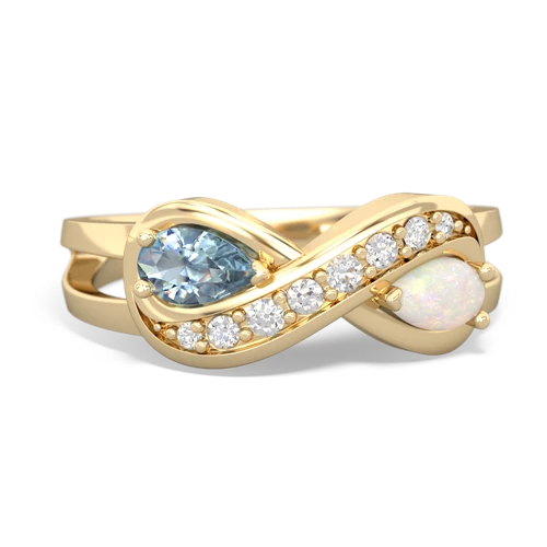 aquamarine-opal diamond infinity ring