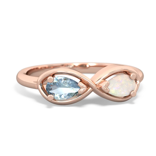 aquamarine-opal infinity ring