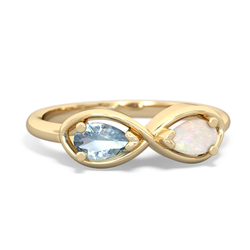 aquamarine-opal infinity ring