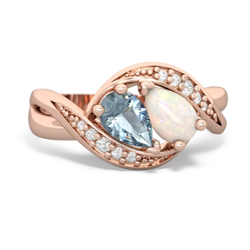 aquamarine-opal keepsake curls ring