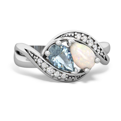 Aquamarine Genuine Aquamarine with Genuine Opal Summer Winds ring Ring