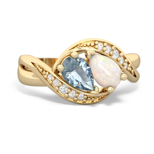 aquamarine-opal keepsake curls ring