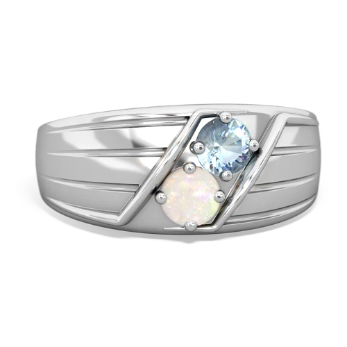 aquamarine-opal mens ring