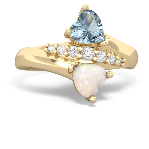 aquamarine-opal modern ring