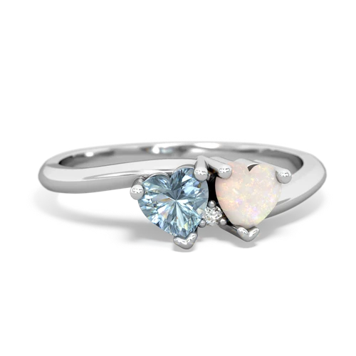 Aquamarine Genuine Aquamarine with Genuine Opal Sweetheart's Promise ring Ring